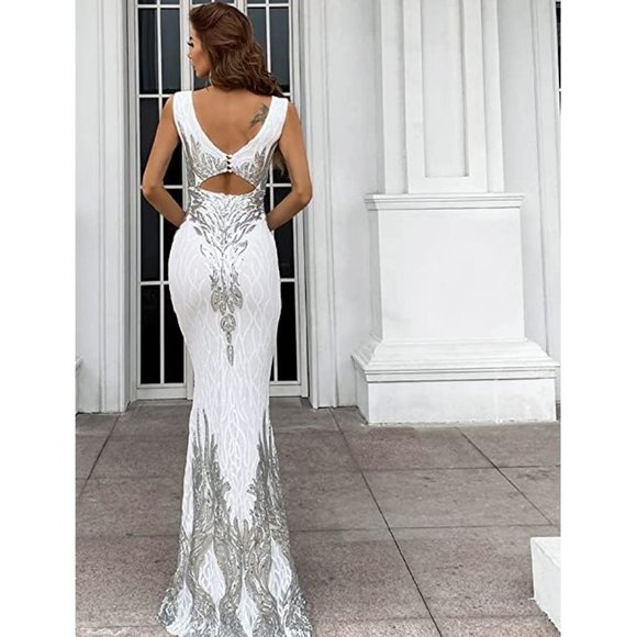 NWT Beautiful Sparkling Bling Sequin Evening Gown Prom Dress Quincenera … - Picture 8 of 14